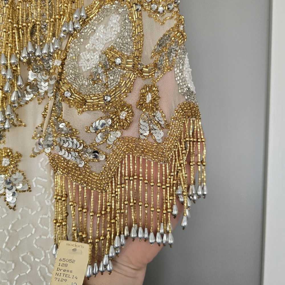 NWT Hand Beaded Vintage Gown - Picture 10 of 17